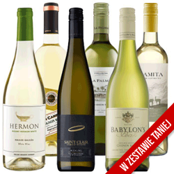 Zestaw sześciu białych win z Nowego Świata